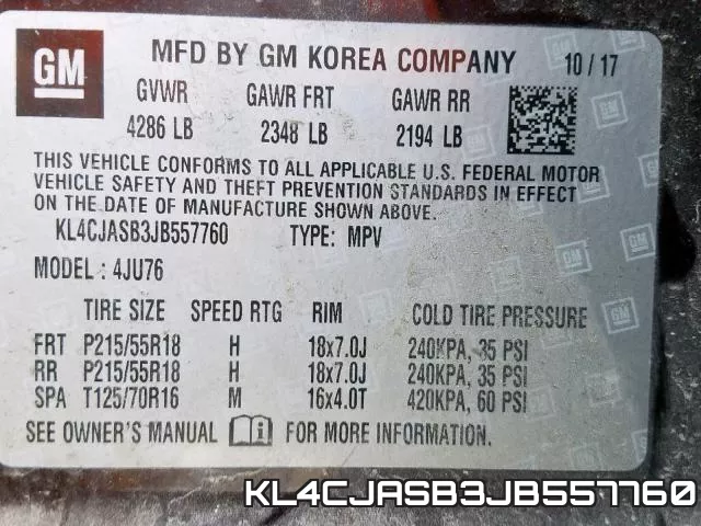 KL4CJASB3JB557760
