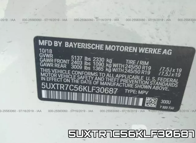 5UXTR7C56KLF30687
