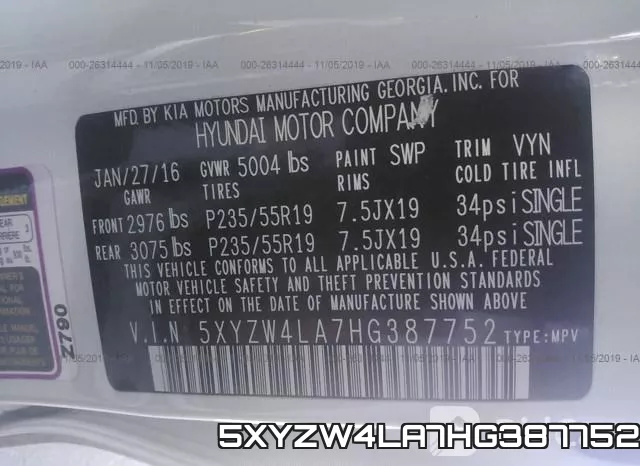 5XYZW4LA7HG387752