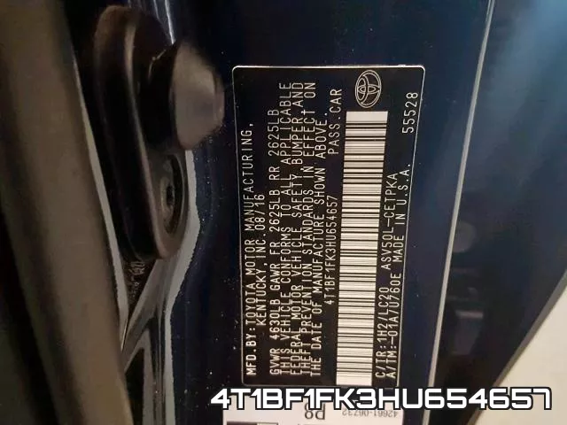4T1BF1FK3HU654657