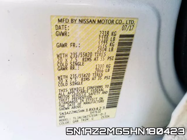 5N1AZ2MG5HN180423