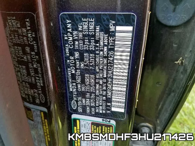 KM8SMDHF3HU217426