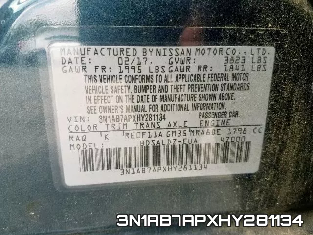 3N1AB7APXHY281134