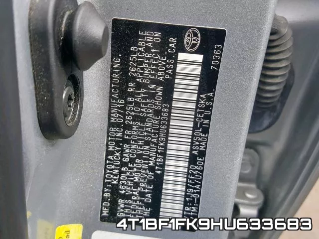 4T1BF1FK9HU633683