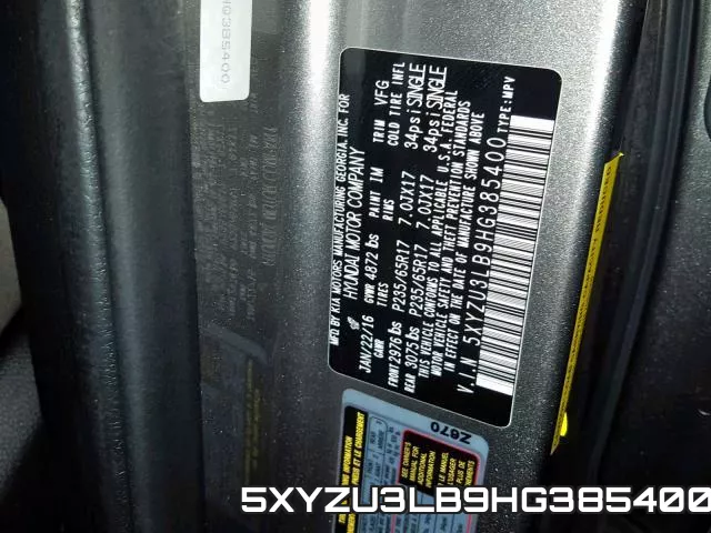 5XYZU3LB9HG385400