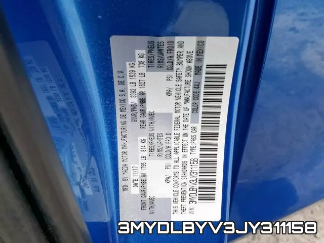 3MYDLBYV3JY311158
