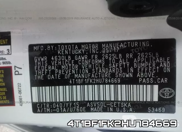 4T1BF1FK2HU784669