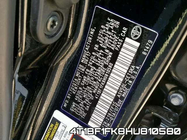 4T1BF1FK8HU810580
