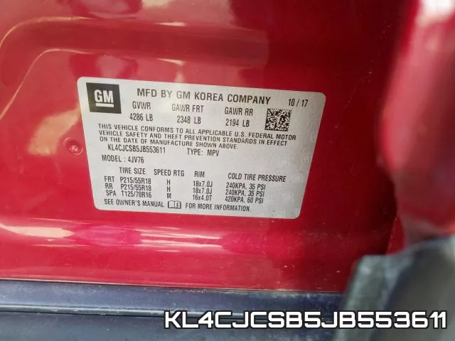 KL4CJCSB5JB553611