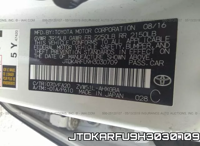 JTDKARFU9H3030709