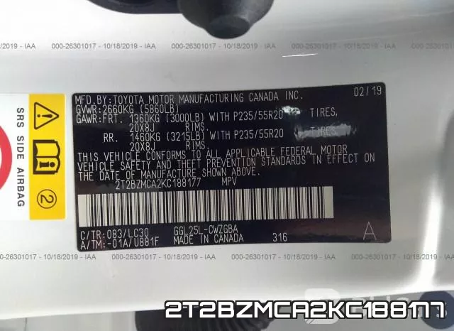 2T2BZMCA2KC188177