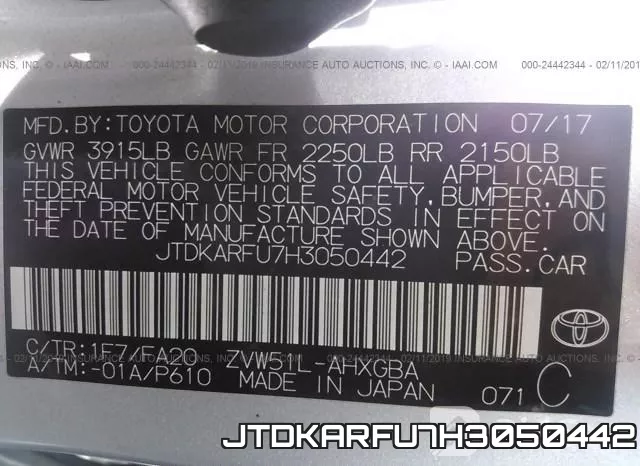 JTDKARFU7H3050442