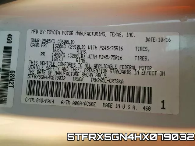 5TFRX5GN4HX079032