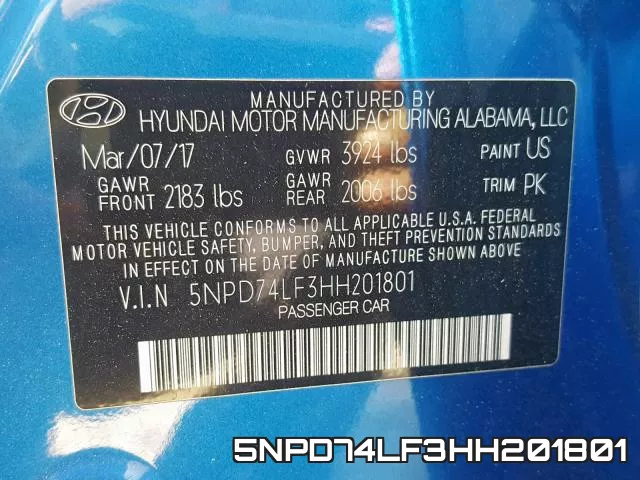 5NPD74LF3HH201801