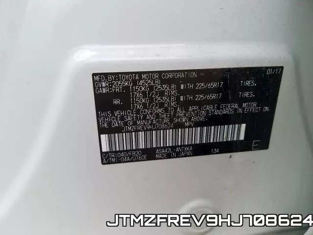JTMZFREV9HJ708624