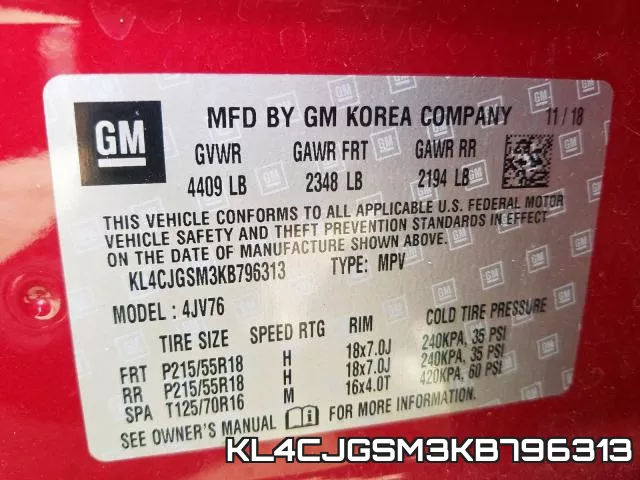 KL4CJGSM3KB796313