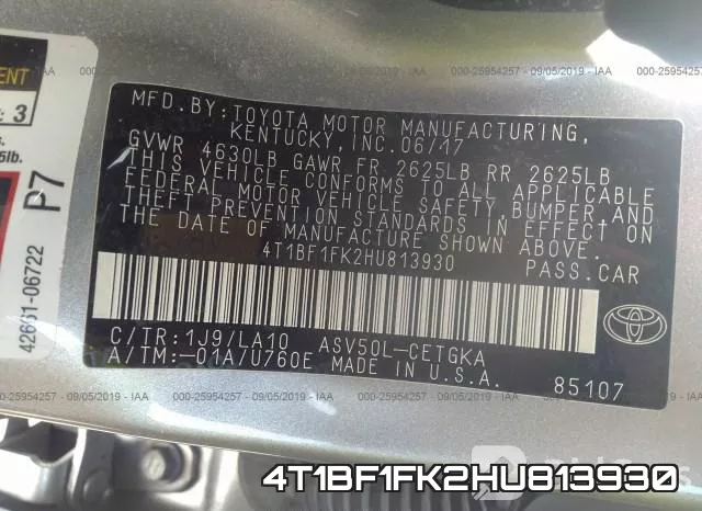 4T1BF1FK2HU813930