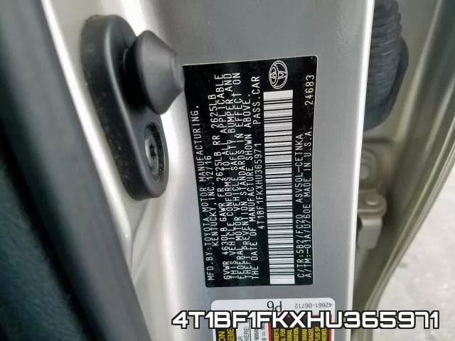 4T1BF1FKXHU365971