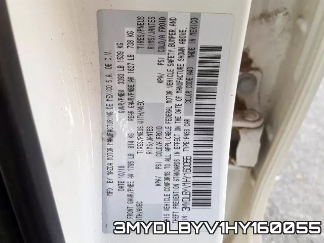 3MYDLBYV1HY160055