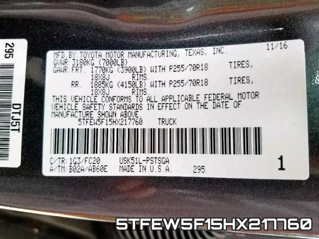 5TFEW5F15HX217760