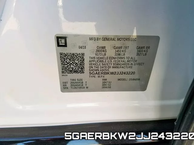 5GAERBKW2JJ243220