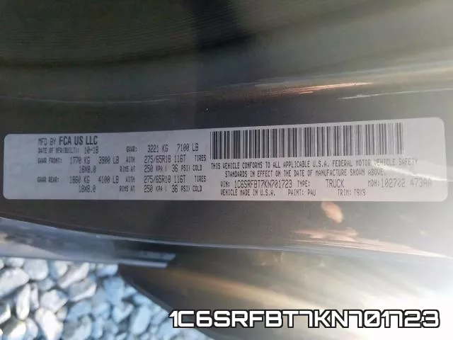 1C6SRFBT7KN701723