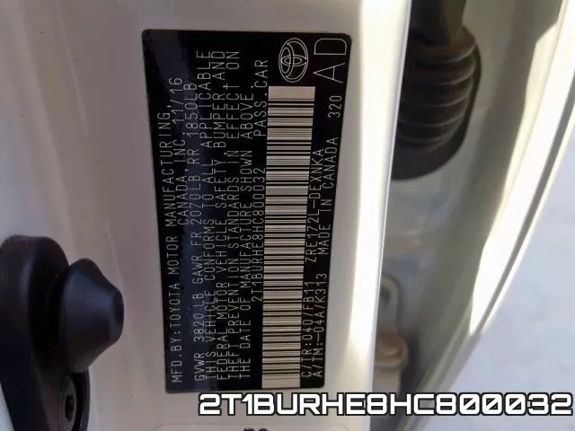 2T1BURHE8HC800032