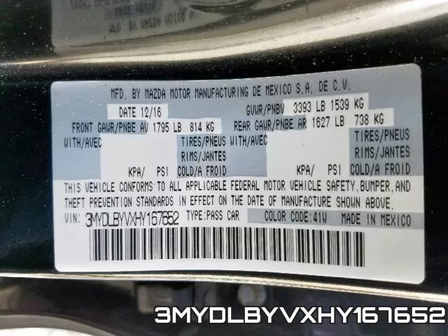 3MYDLBYVXHY167652
