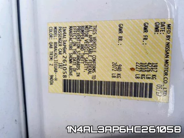 1N4AL3AP6HC261058