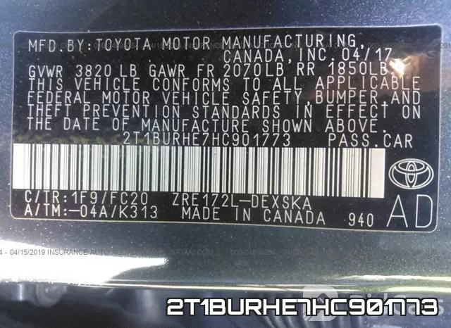 2T1BURHE7HC901773