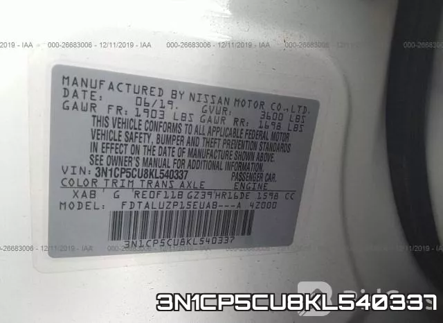 3N1CP5CU8KL540337