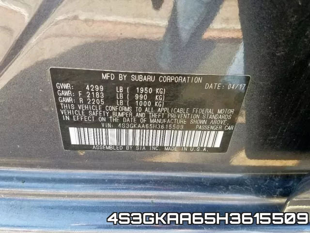 4S3GKAA65H3615509