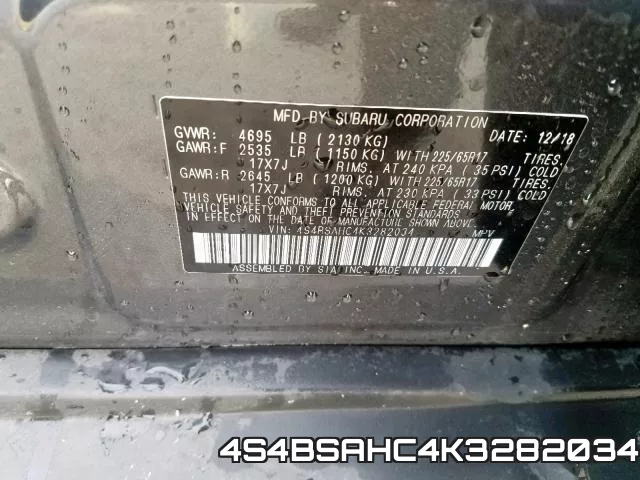 4S4BSAHC4K3282034