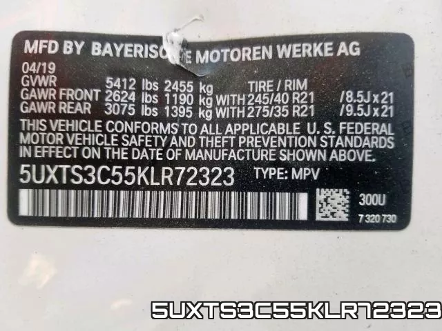 5UXTS3C55KLR72323