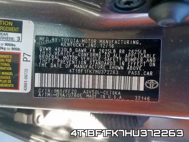 4T1BF1FK7HU372263