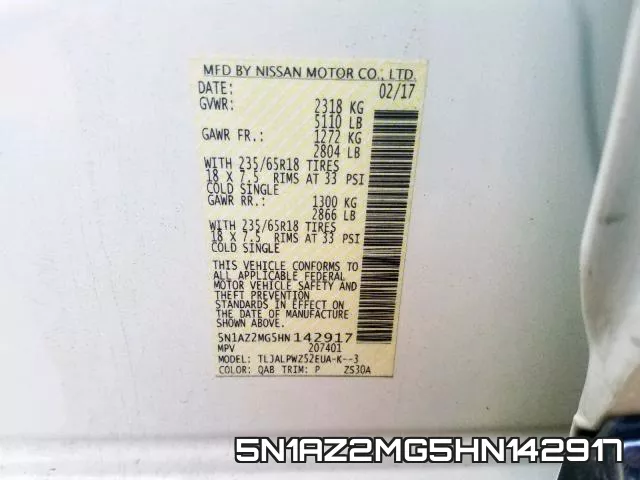5N1AZ2MG5HN142917