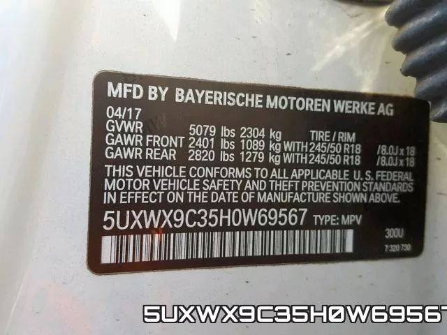 5UXWX9C35H0W69567