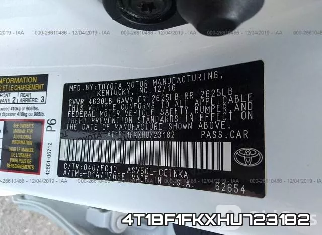 4T1BF1FKXHU723182