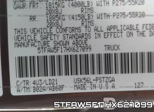 5TFAW5F17HX627099