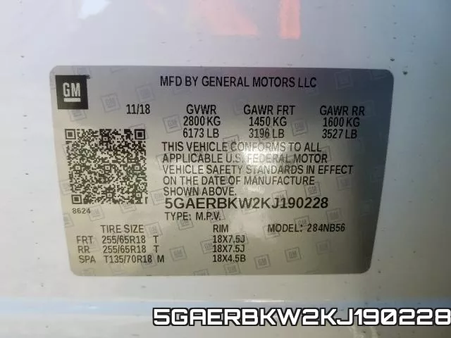 5GAERBKW2KJ190228