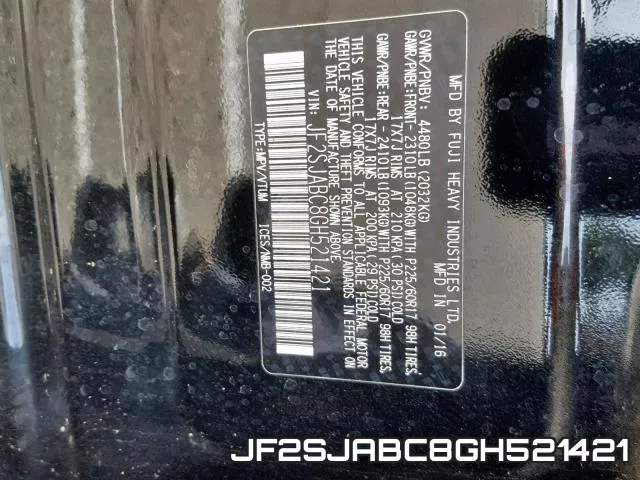 JF2SJABC8GH521421