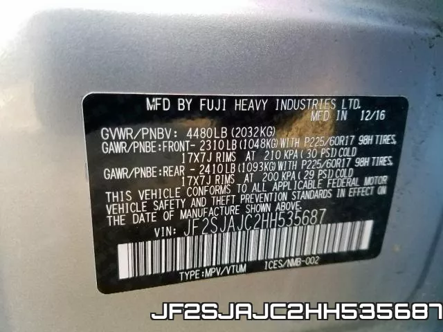 JF2SJAJC2HH535687