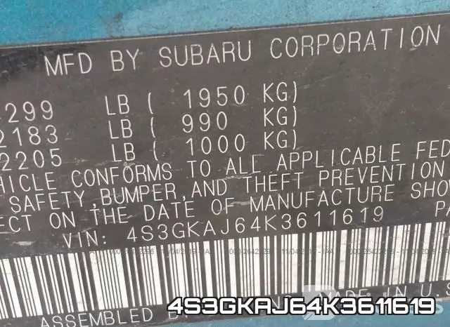 4S3GKAJ64K3611619