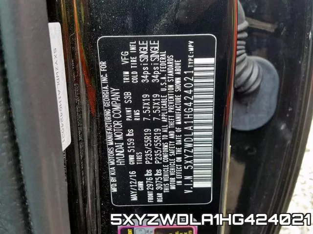 5XYZWDLA1HG424021
