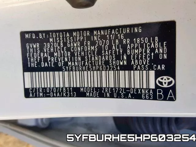 5YFBURHE5HP603254