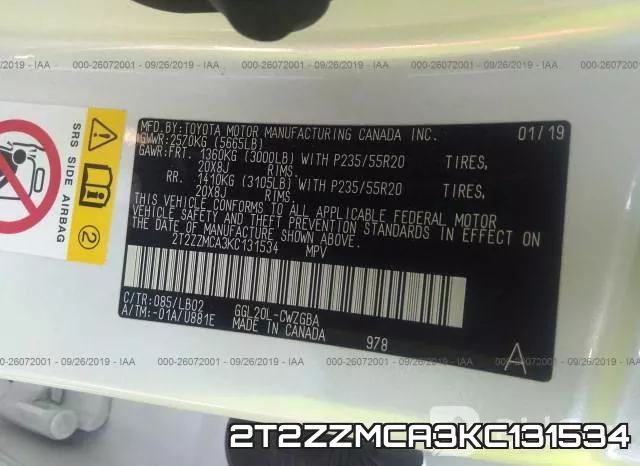 2T2ZZMCA3KC131534