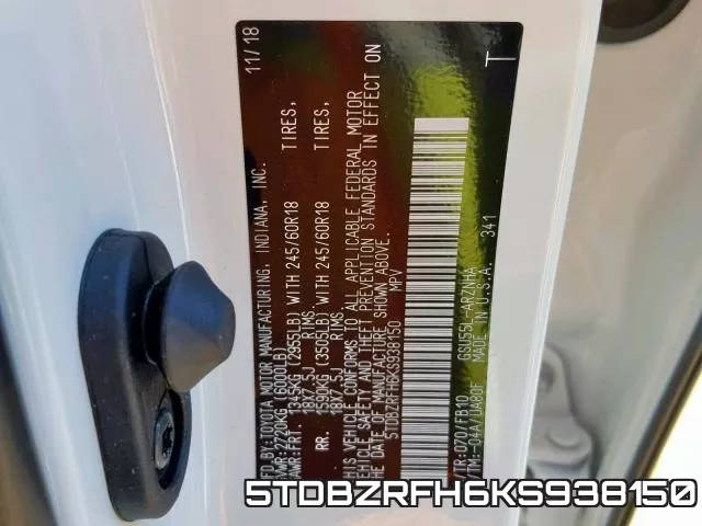 5TDBZRFH6KS938150
