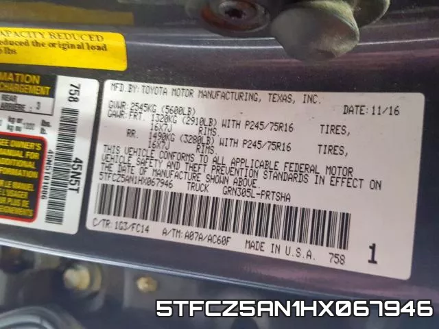 5TFCZ5AN1HX067946