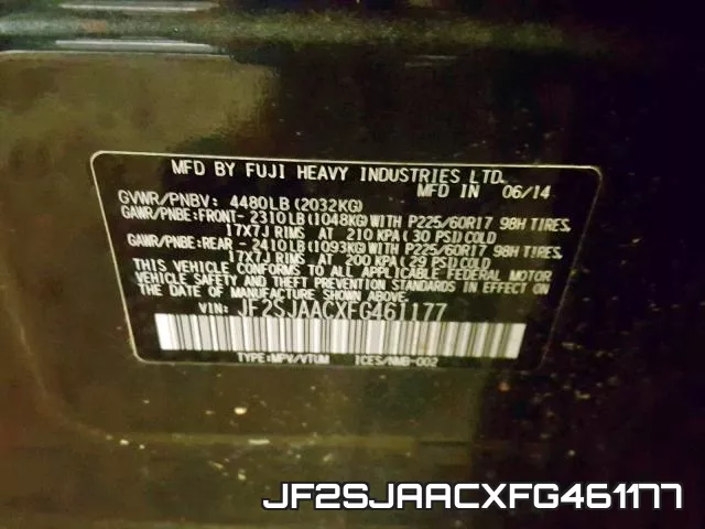 JF2SJAACXFG461177