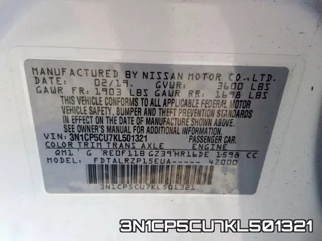 3N1CP5CU7KL501321